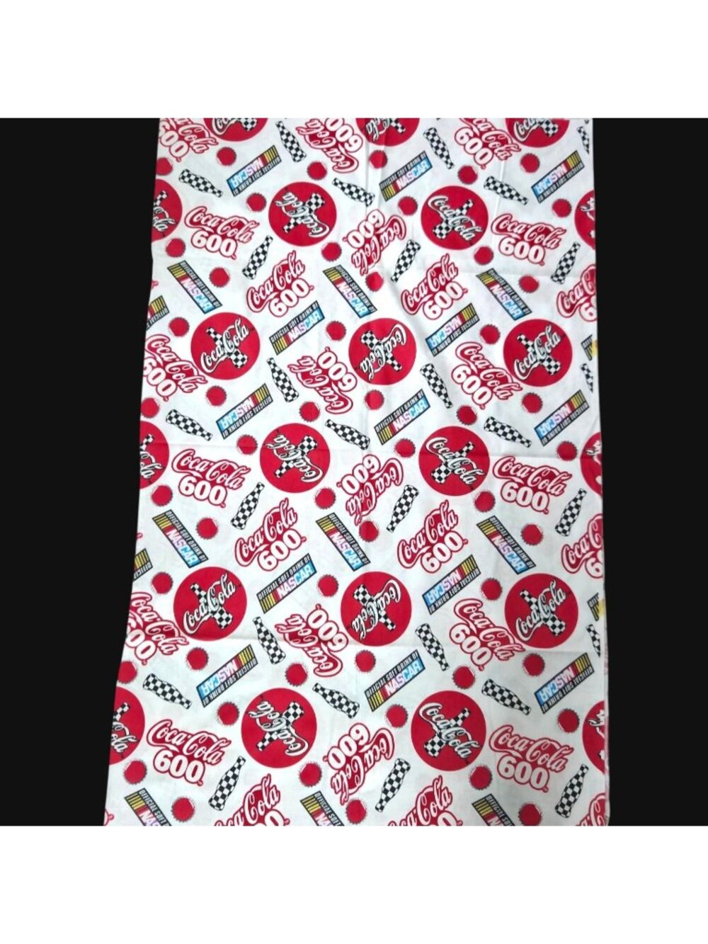 Coca Cola 600 NASCAR Cotton Fabric Racing Print Quilting Material 35 x 44 OOP